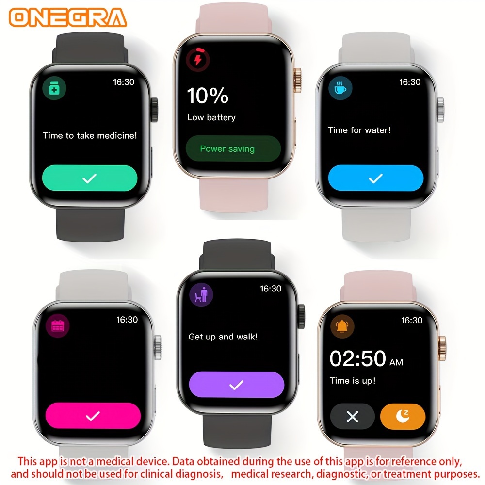 Montre connectée sans fil HD 1,83 pouces 2024, noir pistolet, argent et or rose, cadran personnalisable, tracker GPS SOS Fitness, convient aux hommes et aux femmes_voghion.com