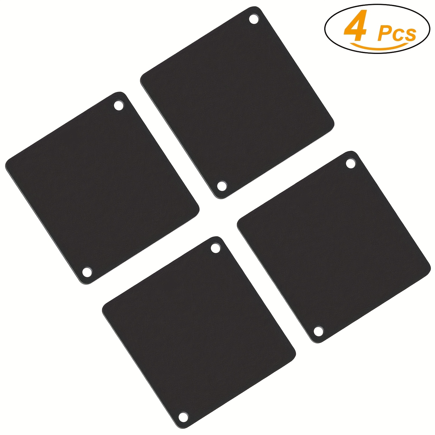 TEMU 1/2/4pcs Self-adhesive Magnetic Mount Pad For Cars Pickup Trucks Suv Aluminum Cab Roof Top, For Magnetic Light Mounts, Resistant Black