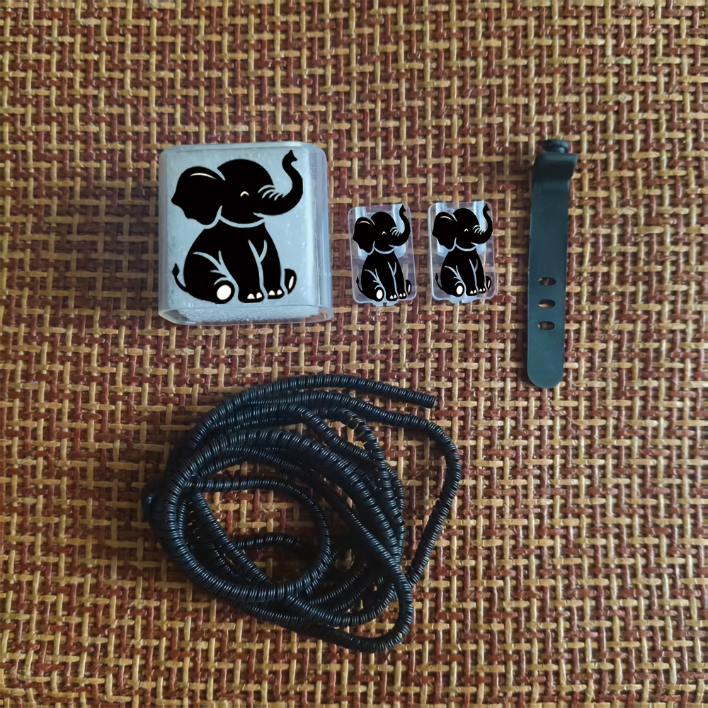 TEMU 5pcs Set, Black, , Sitting , Upturned Nose. Suitable For Iphone 16/15/14/13/12/11 Pro Max. Includes Charger Case, Cord To Prevent Damage. Gift