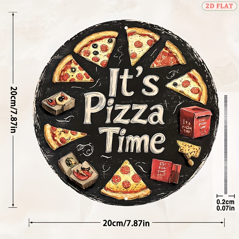 TEMU 2d Flat, Jjit 2d Flat 1pc Printing Sign 7.87x7.87 Inch 's Fun Food Illustration Metal Wall Decor For Kitchen, Dining Room, Cafe, Game Room, 2d
