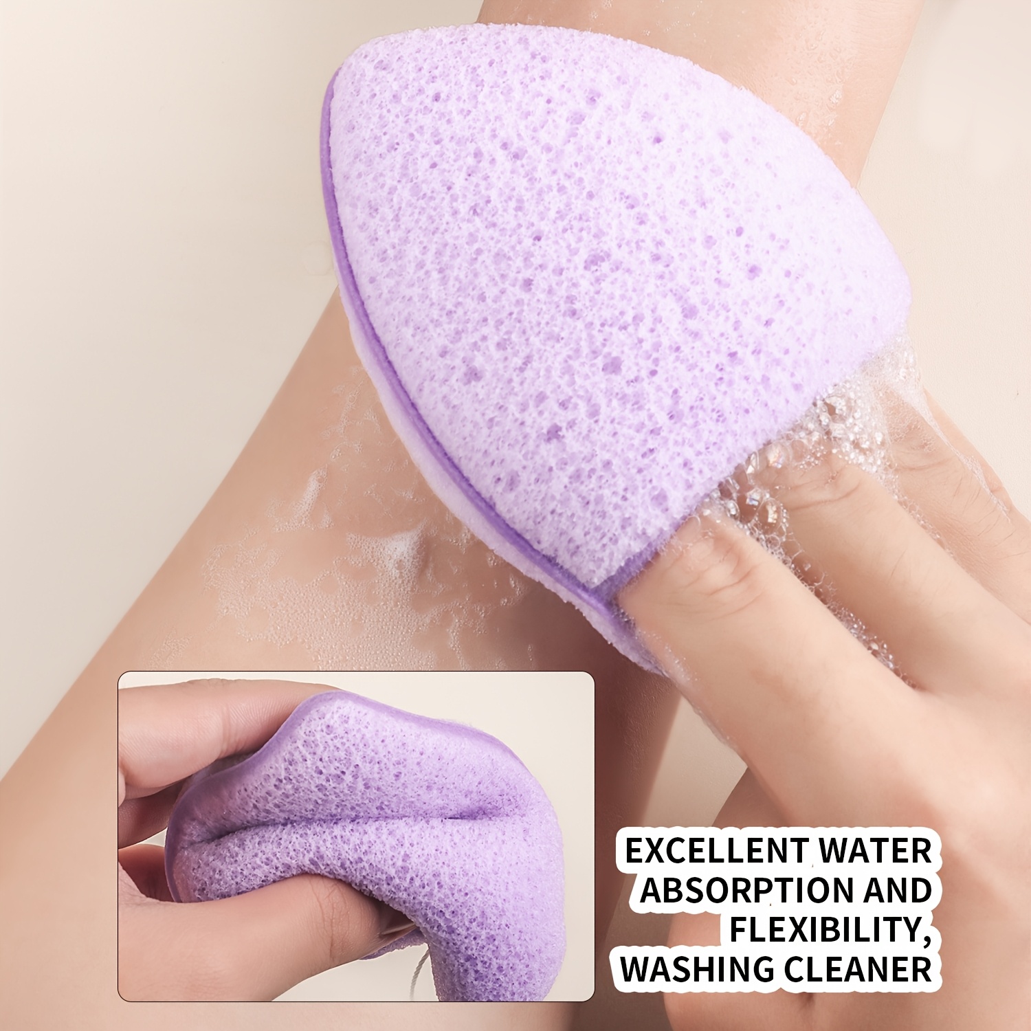 TEMU A Glove-style Honeycomb Facial Cleansing Sponge Designed For Deep Cleaning, Perfect For Removing Mud Masks And Facial Masks.