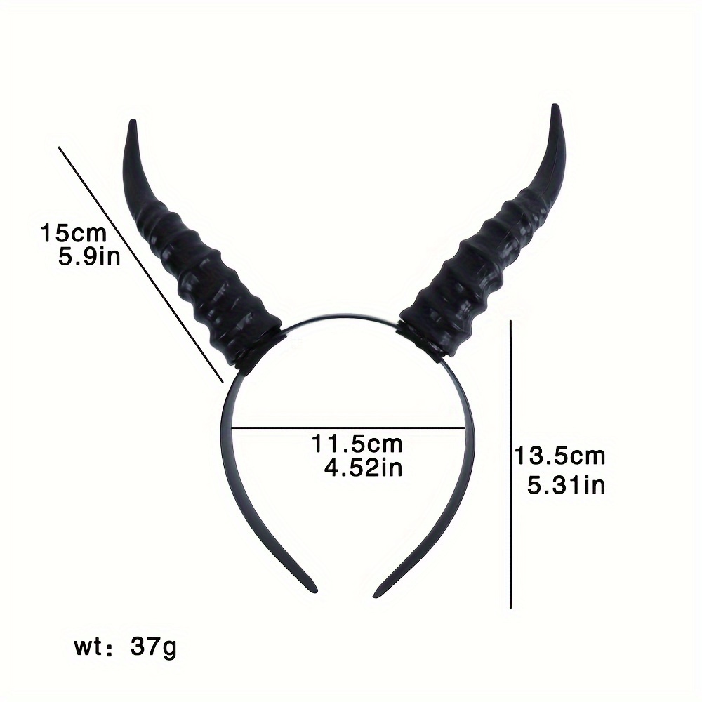 Image of 1pc Vmonke 1pc Brand Witch Queen Horn Headband - Plastic //demon Horns Hairband Suitable For Halloween, Cosplay Costume Props, Role-play Parties, Witch For &, Carnival Costume Headwear Gift