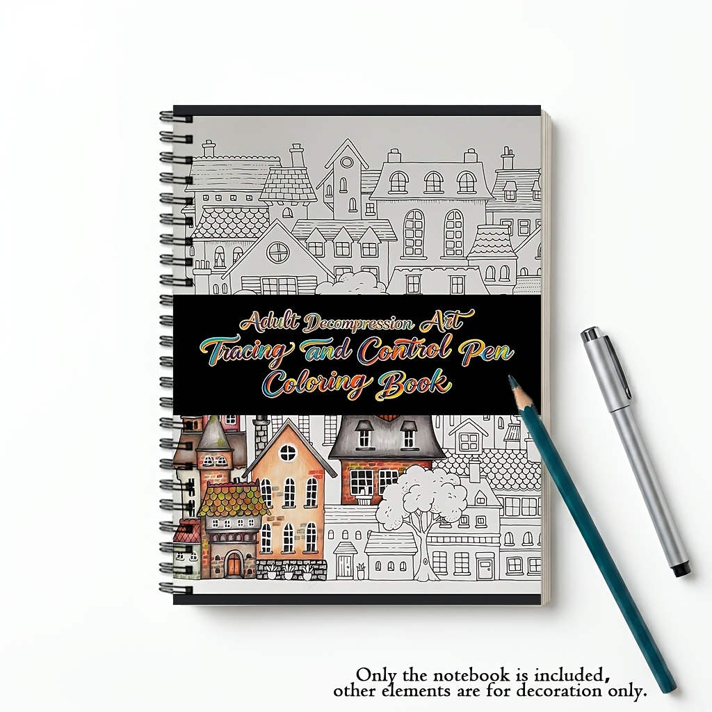 Image of Decompression Art Adult Tracing Book Sketch And Color For Mindfulness Line Art Doodle Therapy Stress Relax Mind 30 Pages Thick Paper Spiral Bound A5 Size 5.85x8.27 Inches Perfect Gift Idea
