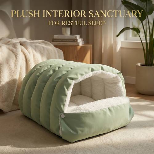 Warm Enclosed Pet Bed Tent, Soft Washable Pet Cave for Small Dogs And Cats, Indoor/Outdoor Pet Sleeping Bag