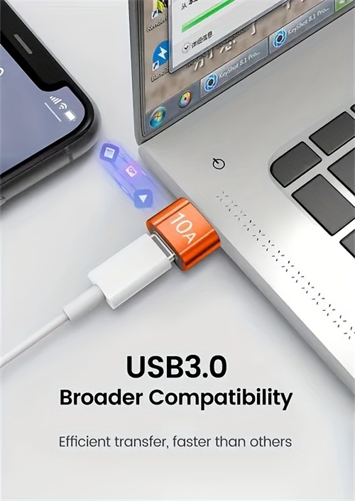 адаптер 10a usb3.0 на type c, быстрое зарядное устройство, разъем type c ( ) на usb ( ), otg-переходник для ноутбука xiaomi samsung usb-c otg Детали 7