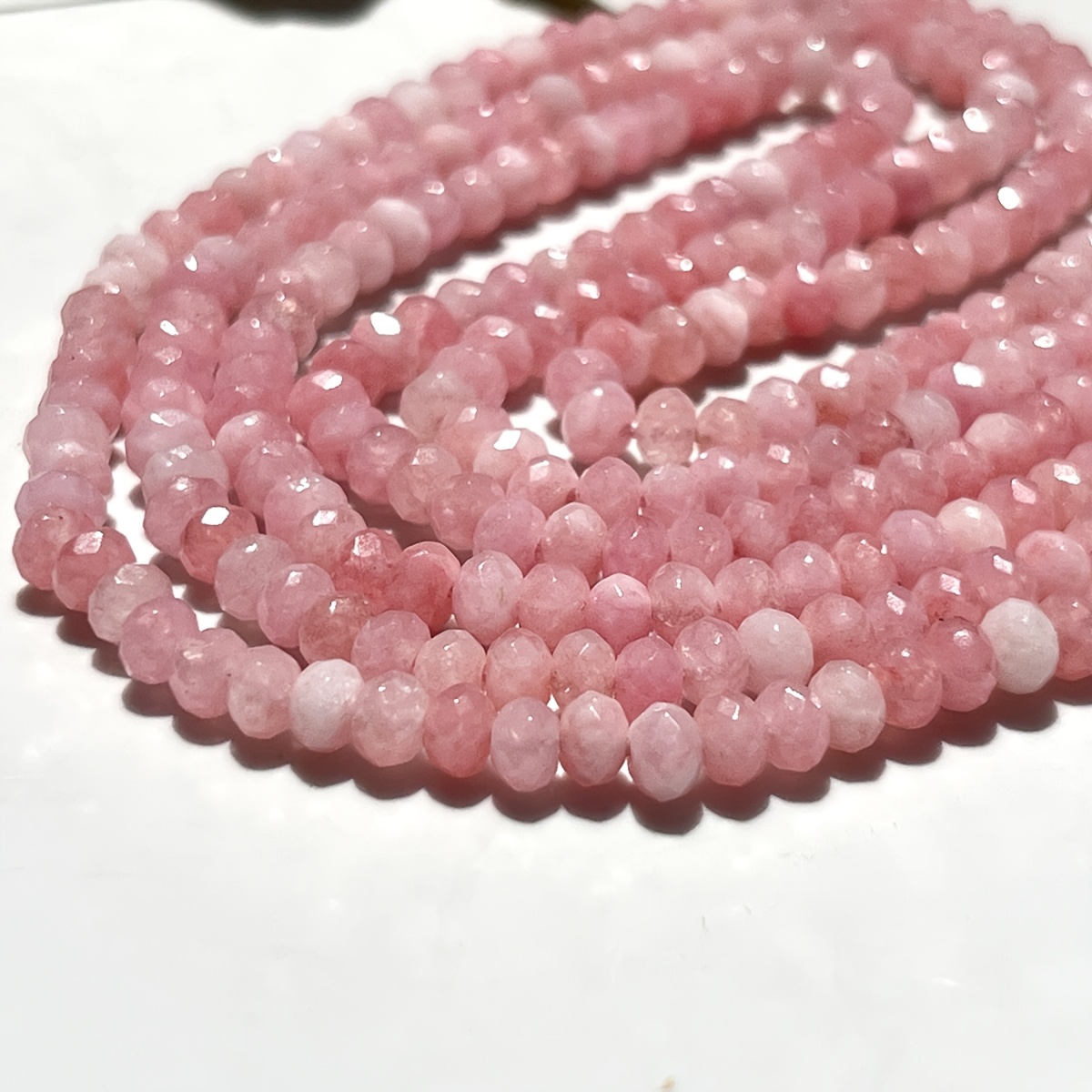 TEMU 3x4mm Cut Quartz Abacus Beads Loose Beads Natural Stone Handmade Bead Stringing Materials Handcraft Supplies Fashionable Elegant Charm Bracelet