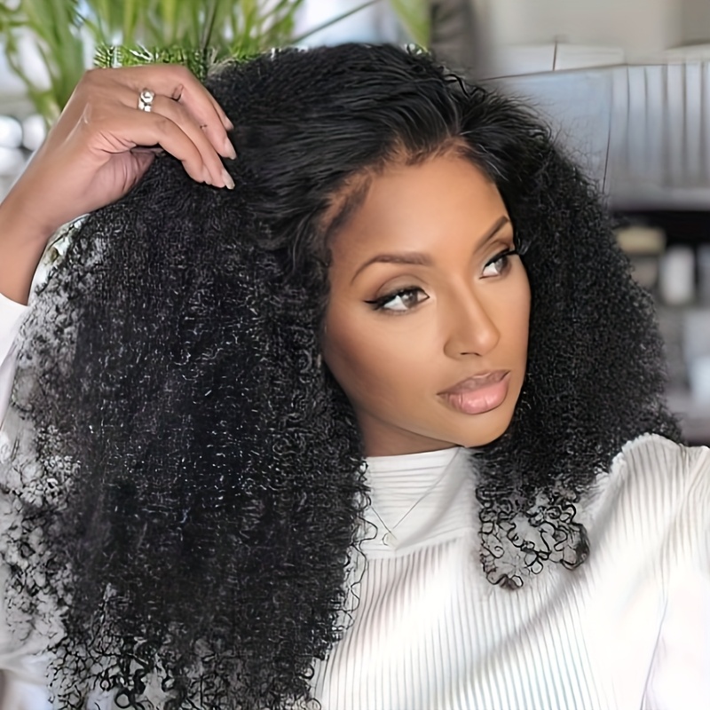 queen afro human hair wigs with 4b hairline 180% preplucked - Main Image