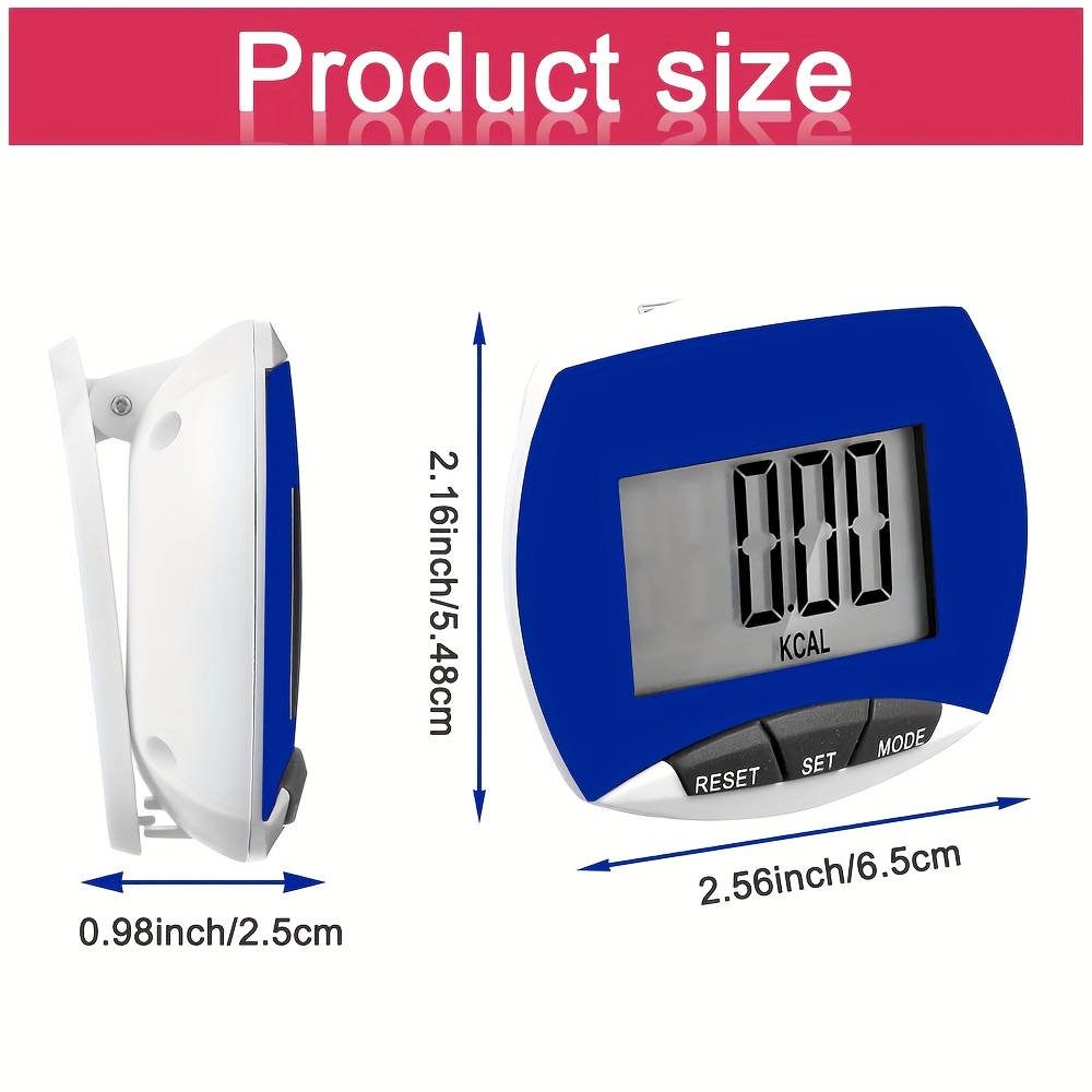 1pc pedometer calorie     simple clip on waist pedometer for tracking steps and   large screen with large numbers for easy operation