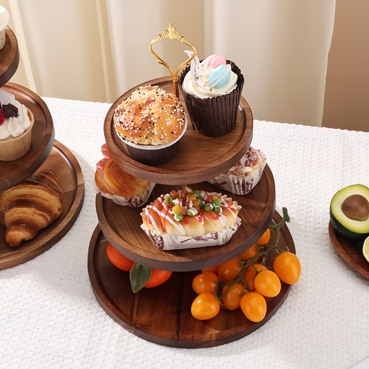 desserttablett akazienholz wald serie doppellagiges