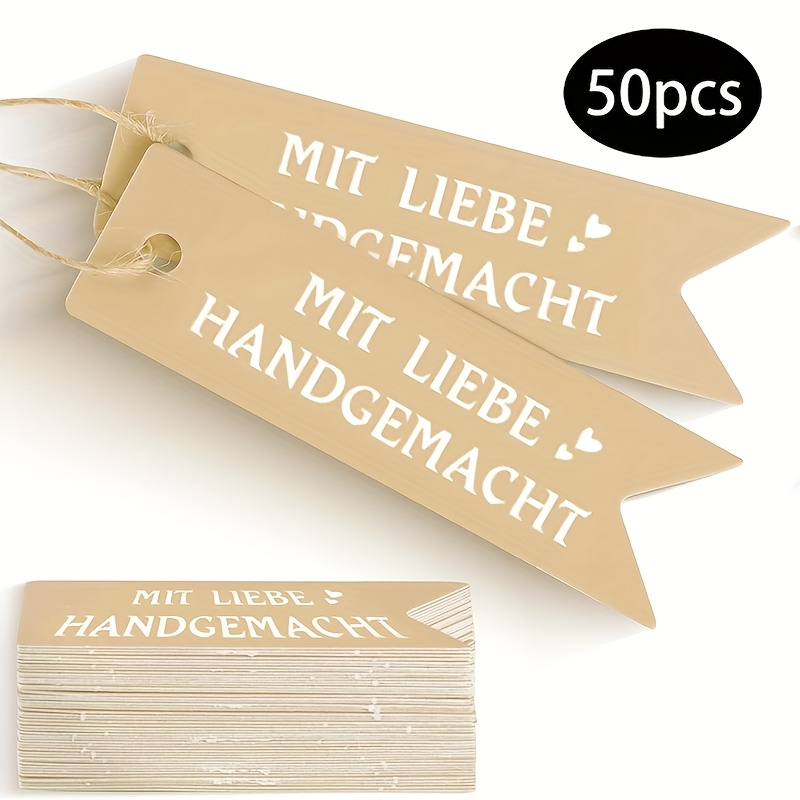 50pcs, Handmade Heart-shaped Cards With , Bottle Label Cards, Gift Tags