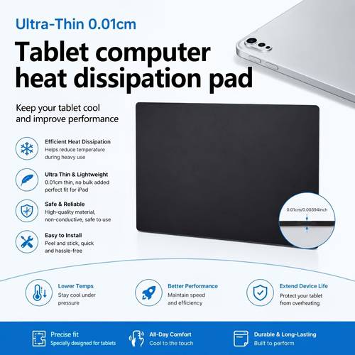 item picture multi pack ultra thin reusable thermal pads high rapid cooling stickers for ipad and samsung tablets strong heat dissipation solve overheating and performance