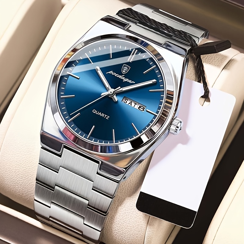 E-shop Klassische Herrenuhr, Vollautomatische Mechanische Uhr mit Kalenderanzeige, Edelstahlarmband, Leuchtende Business-Herrenuhr, Premium-Geschenk