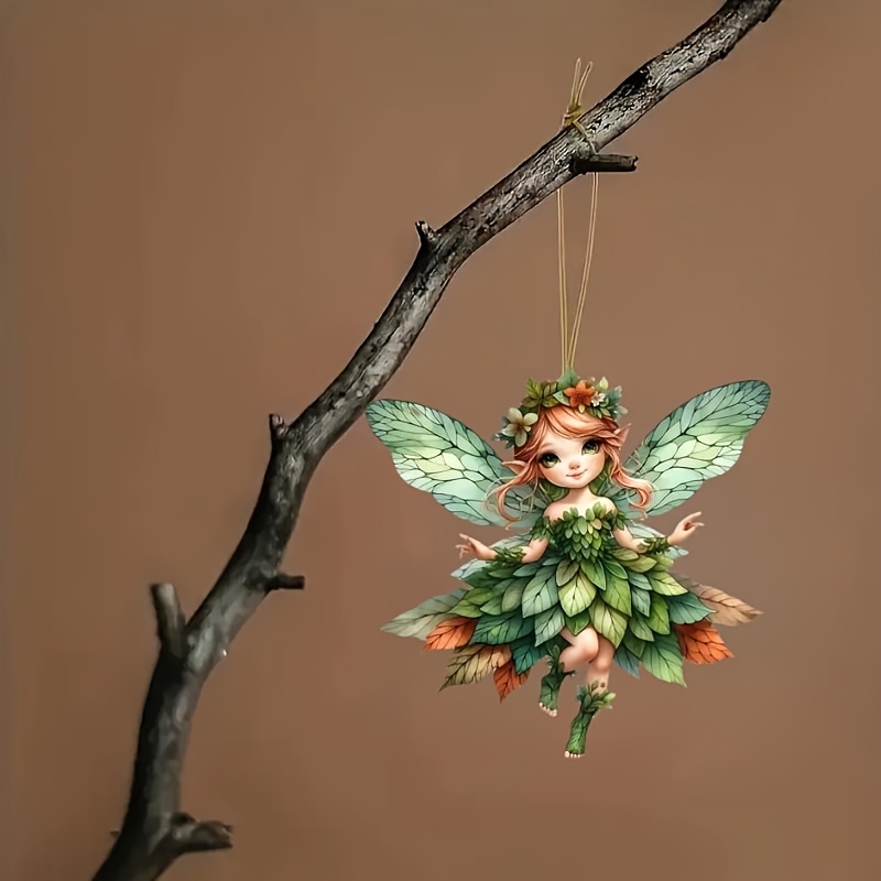 TEMU Charming Acrylic Fairy Pendant - Versatile 2d Decor For Car, Phone Case, Backpack & Home