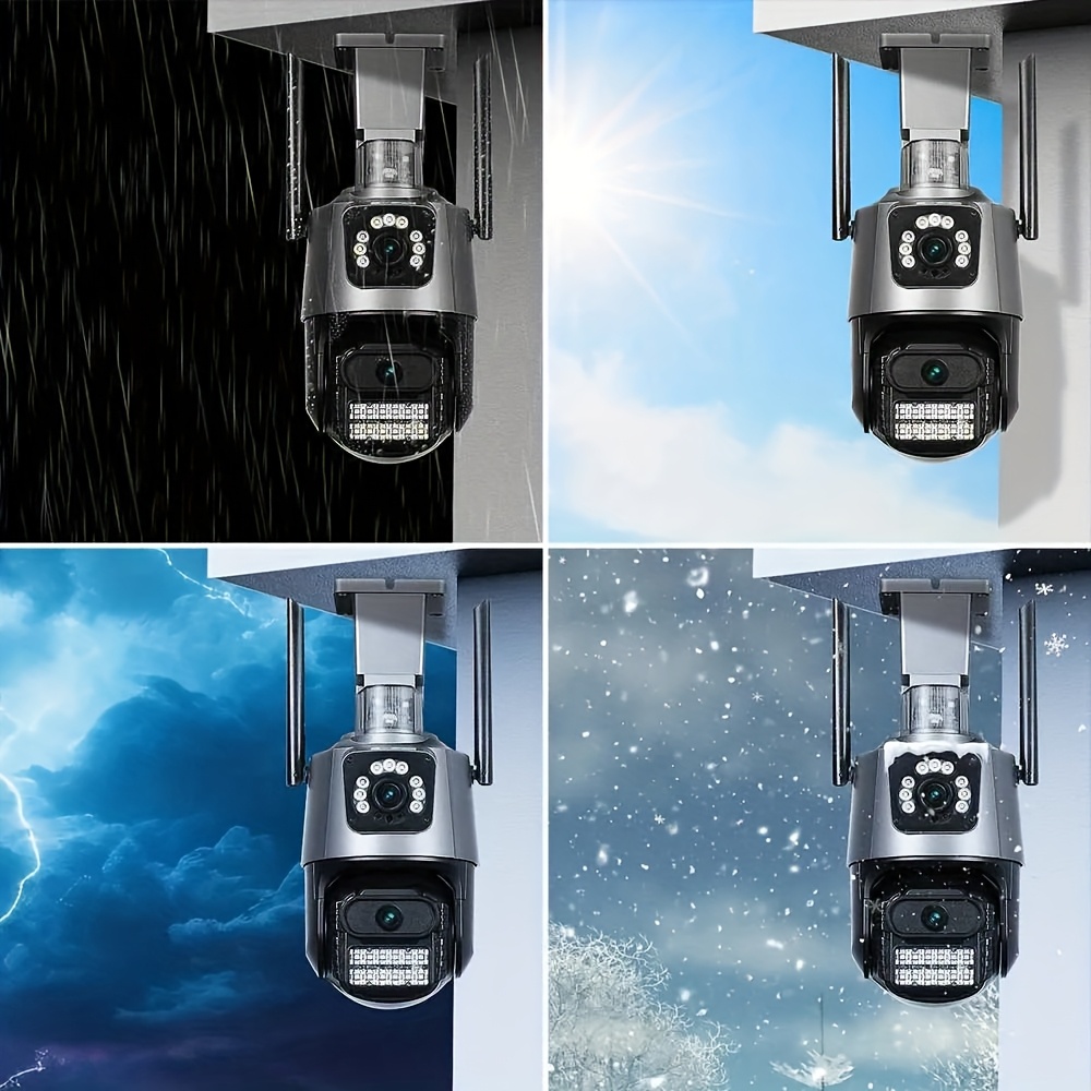 Cámara de seguridad inteligente inalámbrica WiFi 6MP HD: Vigilancia de video HD de seguridad doméstica con lentes dobles, 360° Pan/Tilt/Zoom, visión nocturna de color, audio bidireccional, seguimiento de movimiento - Ideal para mascotas/jardín/calle/monitoreo, instalación fácil, enchufe europeo