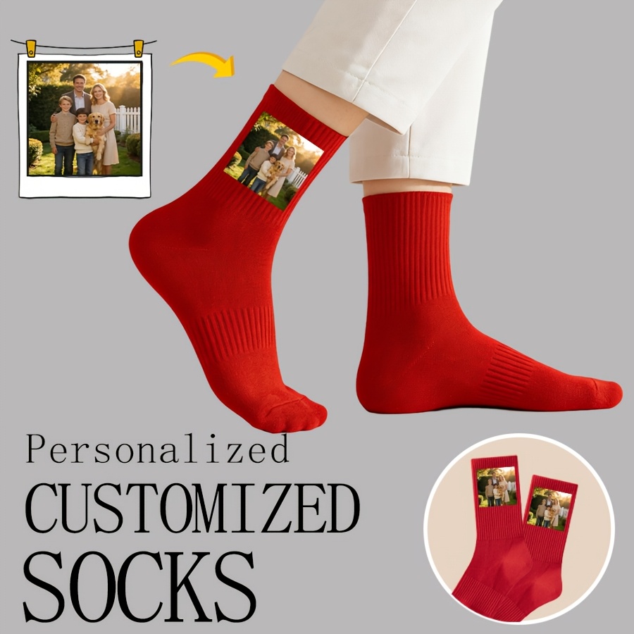 TEMU 1 di calzini con personalizzato, calzini regalo divertenti personalizzati con foto, calzini regalo originali e per feste di gruppo adatti a e