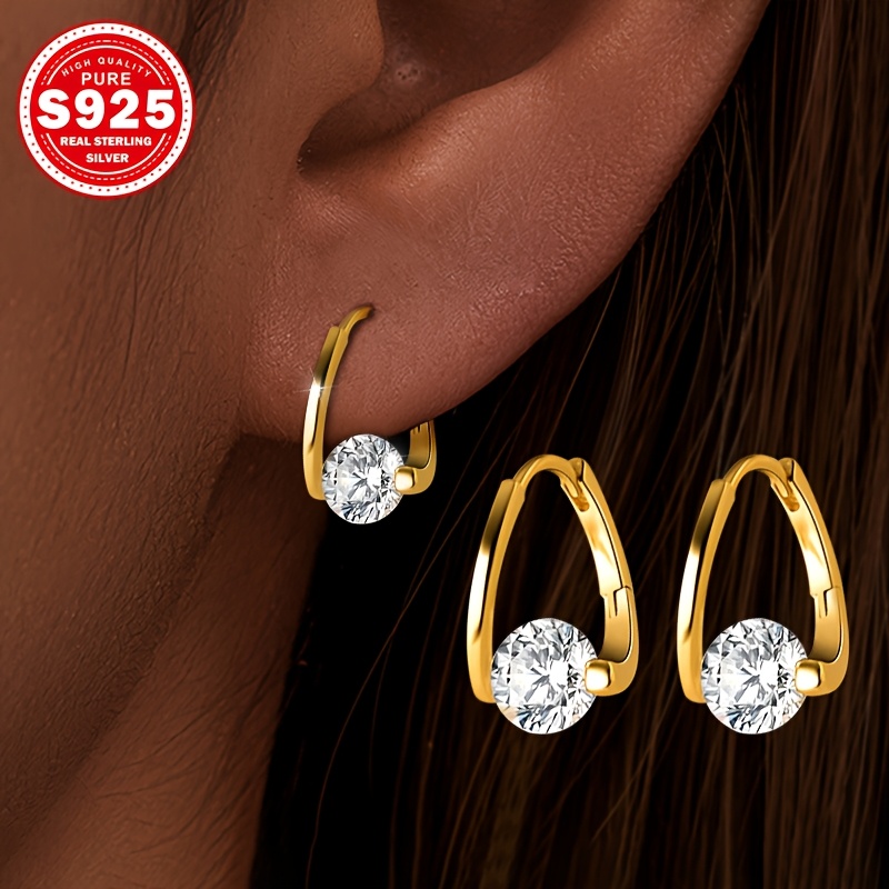 a pair of french inspired irregular ear cuffs s925 silvery with synthetic zirconia trendy minimalist jewelry for multi occasion wear perfect gift for women low allergy