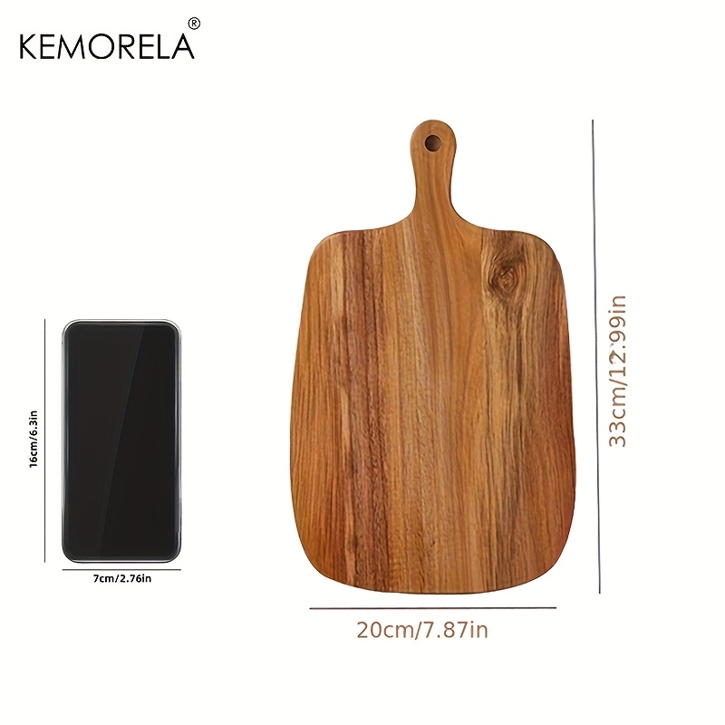 E-shop KEMORELA Hochwertiges Holzschneidebrett mit Griff, Multifunktionales Schneidebrett - Geeignet zum Schneiden von Fleisch, Fisch, Käse, Brot,