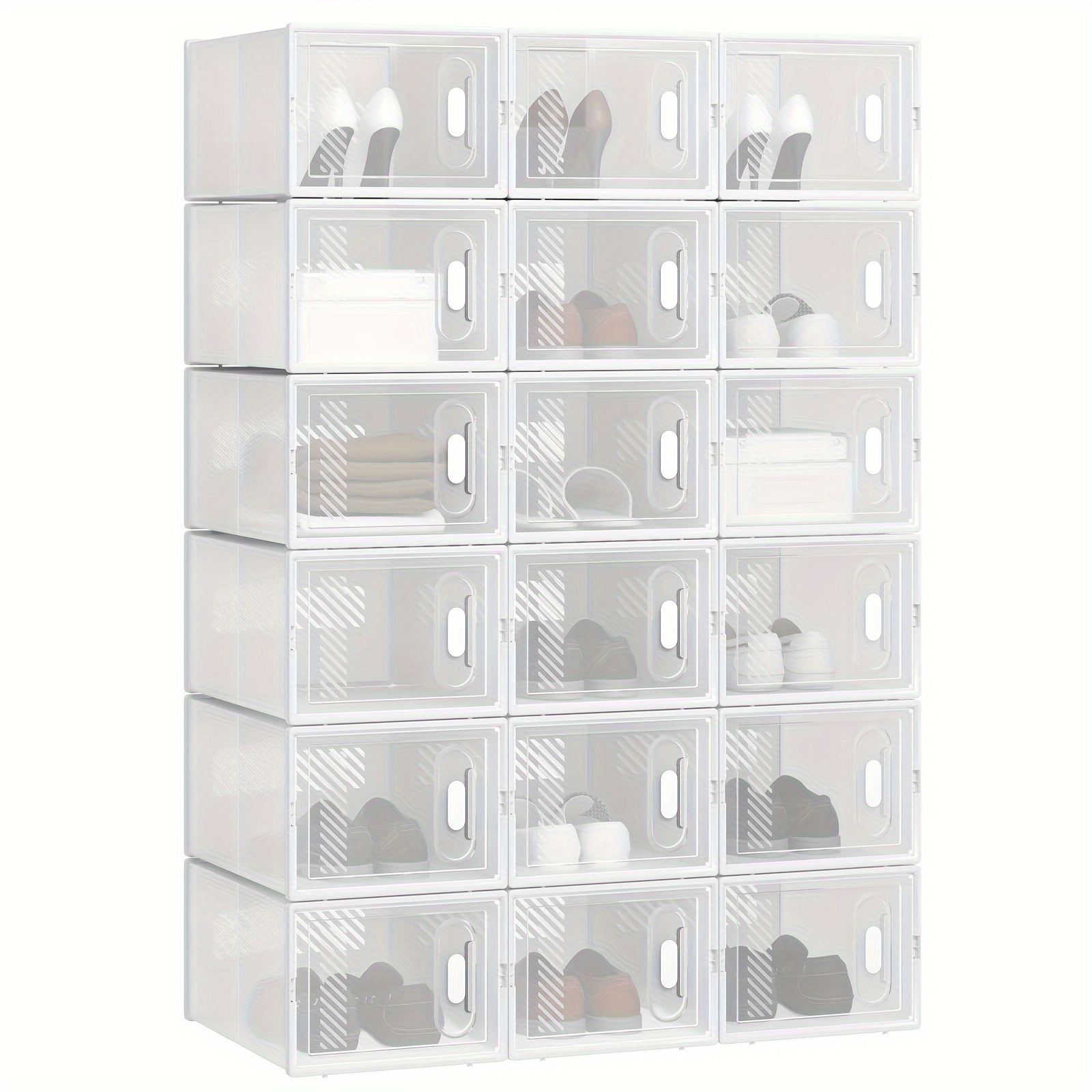 E-shop Stapelbare mit Magnetverschluss | Schuhaufbewahrungsbox aus Kunststoff, faltbar, moderner Stil, 35X19X25 cm