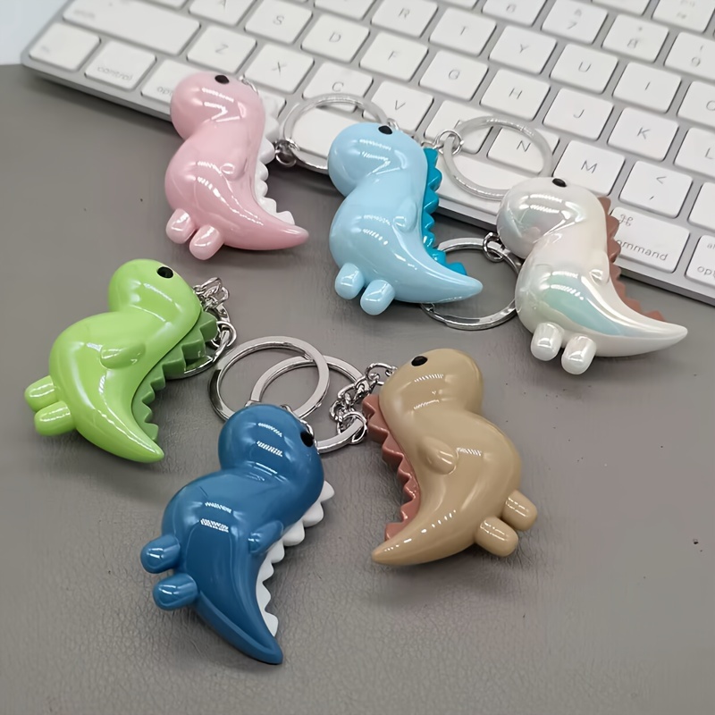 

1pc 3d Dinosaur Keychains Cartoon Animal Keychain Pendant Backpack Purse School Bag Accessories For Men Women Daily Use Boy Key Ring Birthday Gift