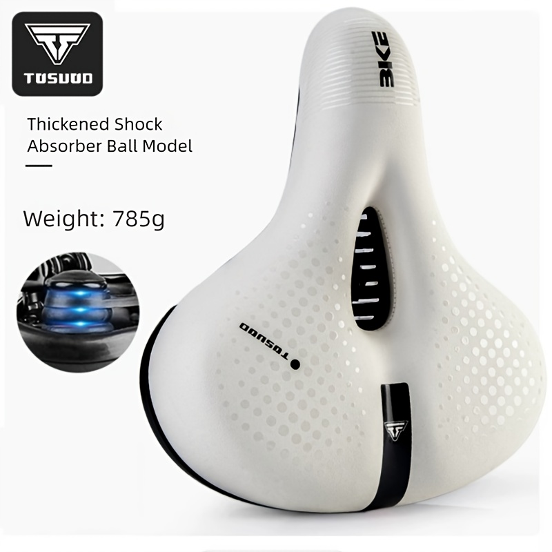 E-shop TOSUOD Fahrradsitzkissen, Unisex, Komfortable Stoßdämpfung, Atmungsaktives Hohles Fahrradkissen, Mountainbike-Rennrad Sitz, Weiß