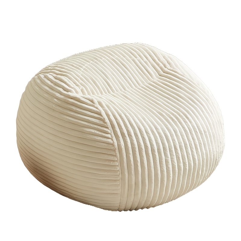 Image of High-end Corduroy Memory Foam Bean Bag Chair Adult Lazy Sofa Small Comfortable Floor Reading Chair Suitable For Bedroom Living Room Dormitory (gray/beige)