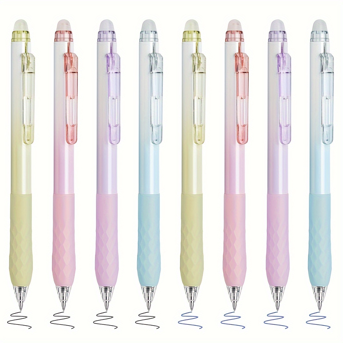 

4pcs, Retractable Erasable Gel Pens, 0.5mm, , Gradient Pen Barrel, Aesthetic Pens, Premium , Blue/ For, Note Office Supplies