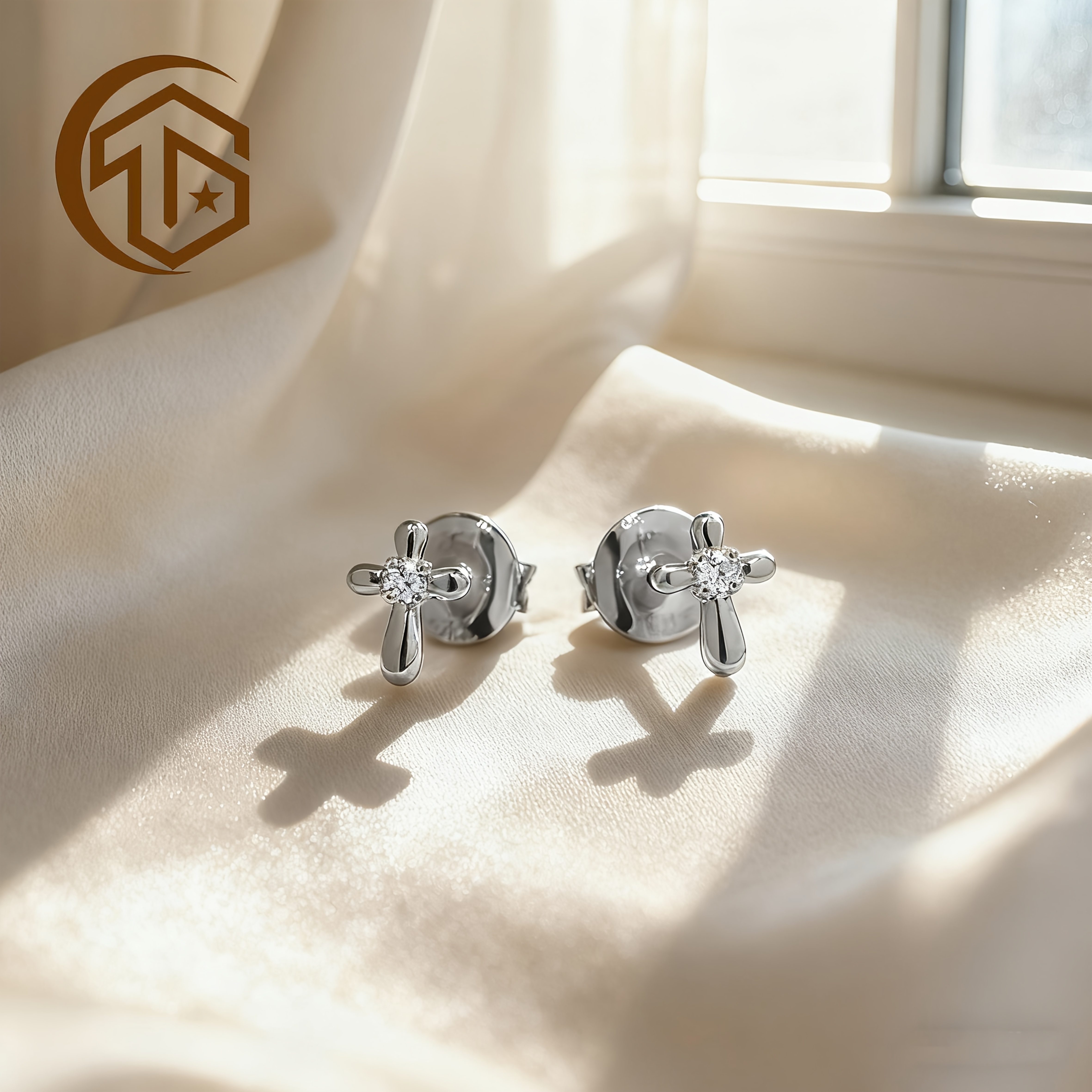 Women's 925 Sterling Silver Octagonal Star Stud Earrings, Gift for Her
