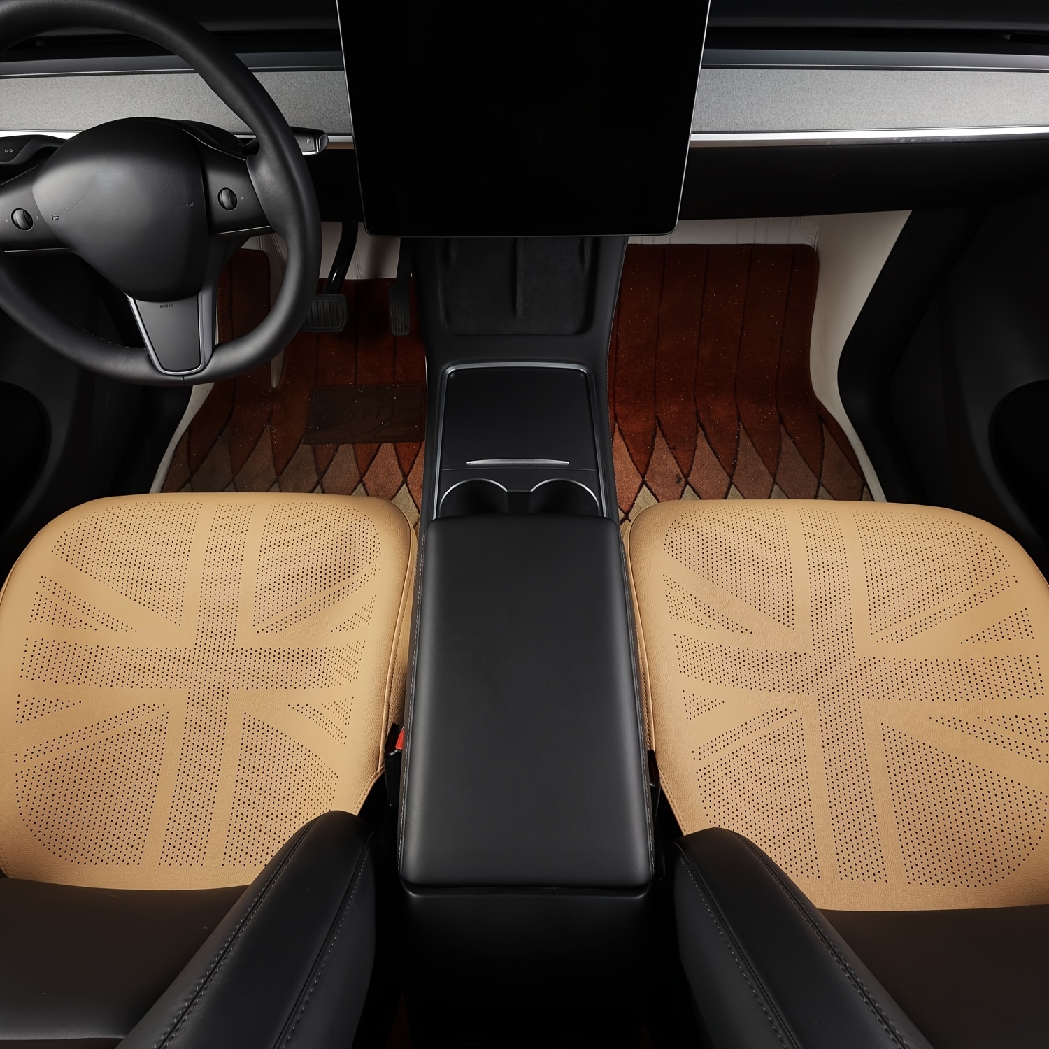 TEMU Seat Cushions, Fully Enclosed Seat Covers, Car Seat Pads, Front Seat Cushions, Perforated For Ventilation, Anti-slip Design To Fit The Seat,