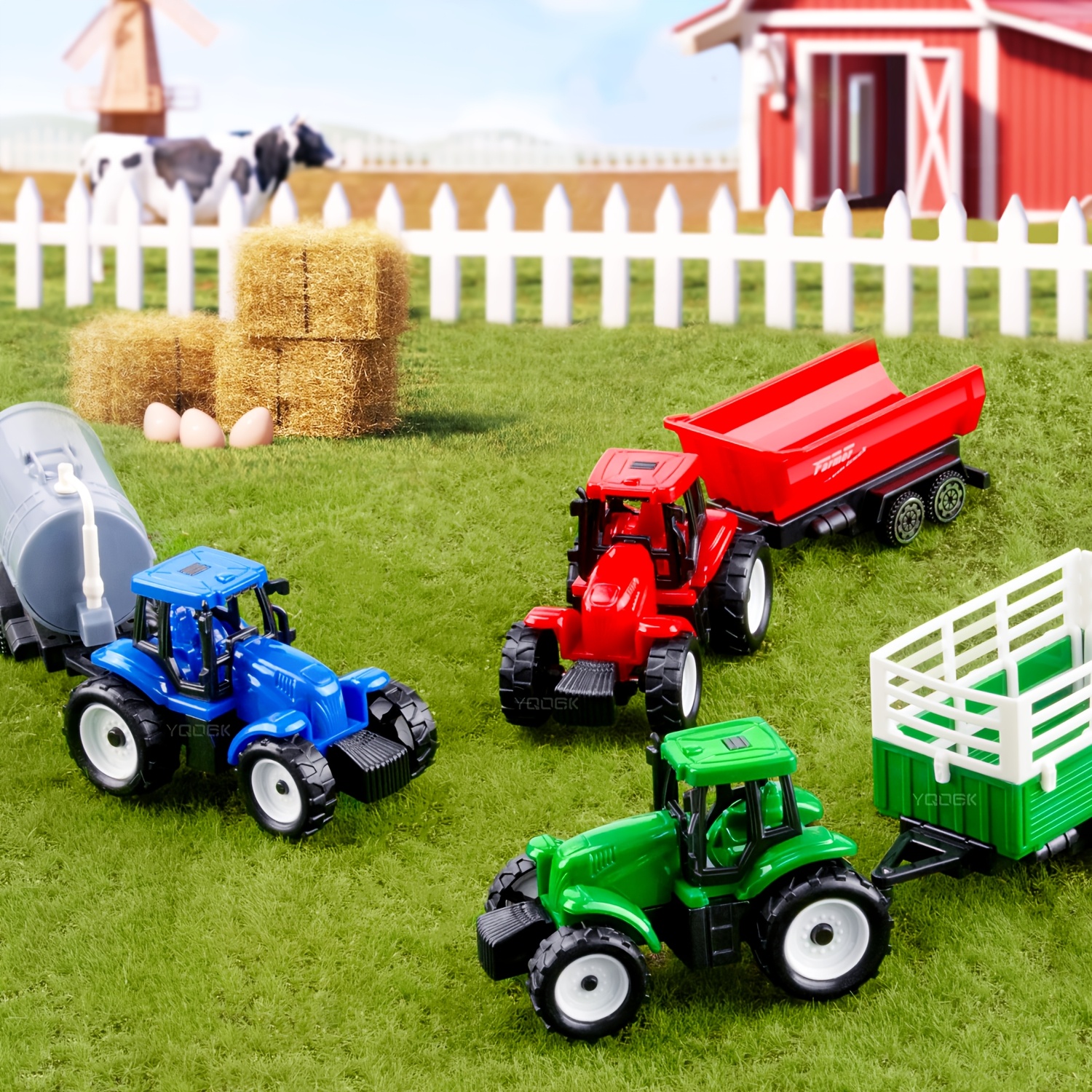 one farmer tractor set with pull back operation realistic toy car