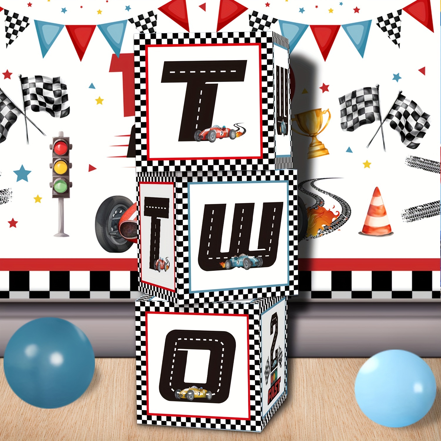 3pcs, Card Box, Racing Second Birthday Party Decoration Card Box