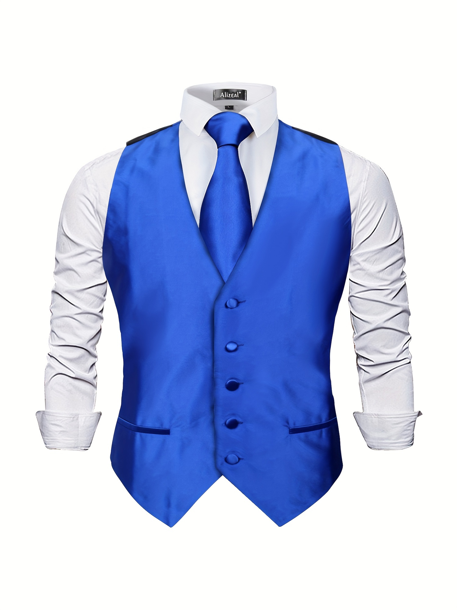 GAR BETHE Alizeal Mens 5pcs Paisley Suit Vest Classic Jacquard Button-down Waistcoat Set