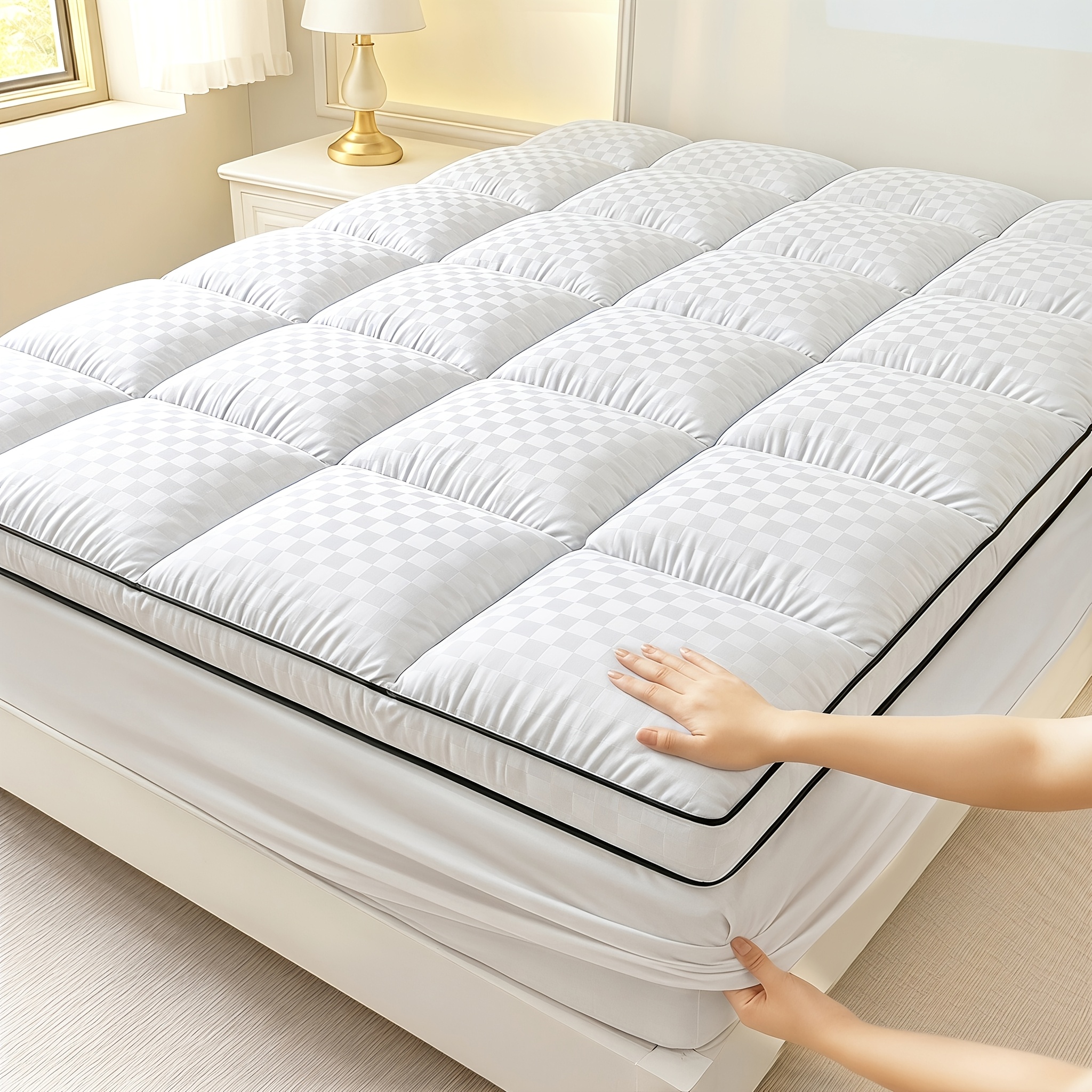 item picture mattress topper pillow top mattress cover quilted fitted mattress protector top stretches up 8 21 deep pocket cooling 1000gsm