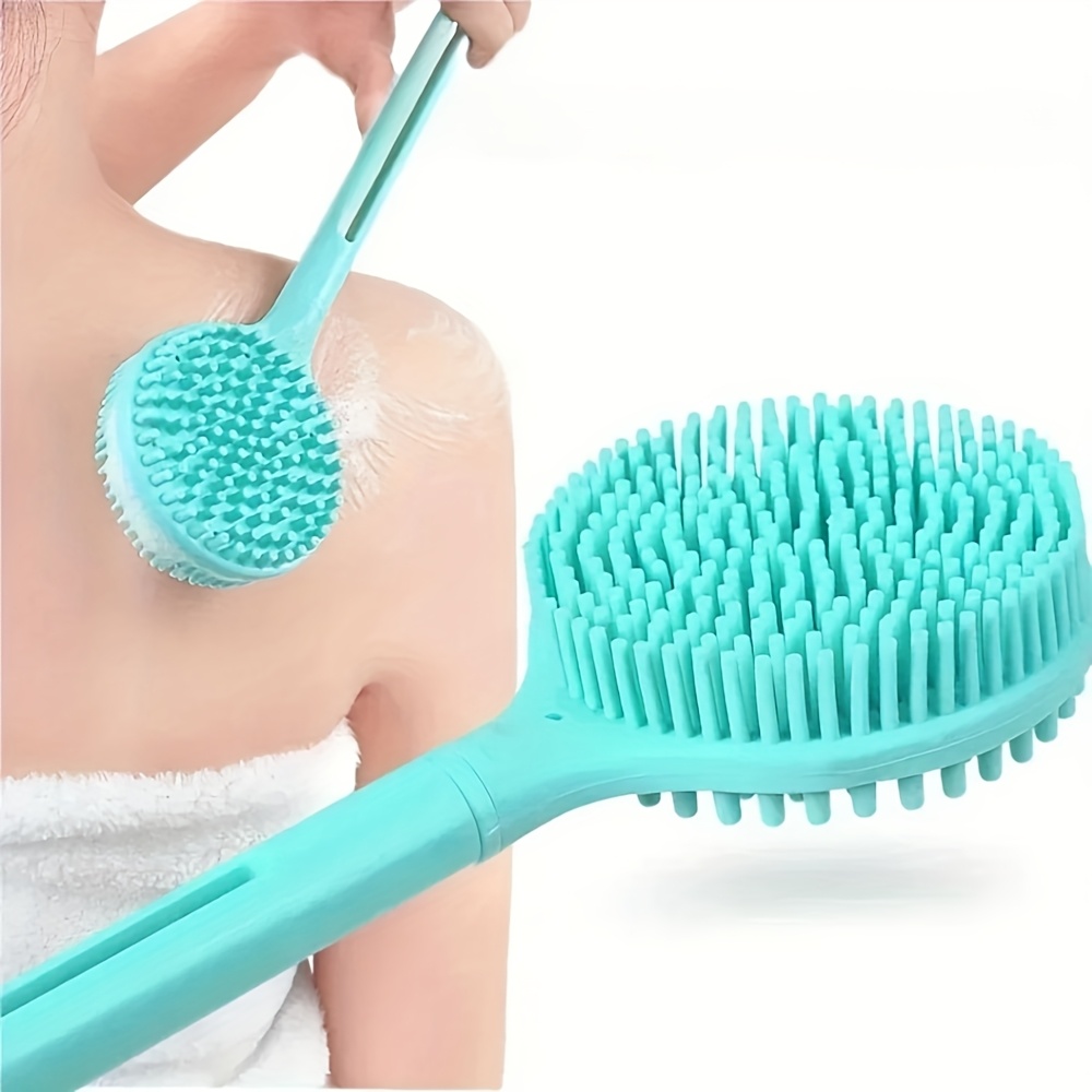 

1pc Long Handle Soft Brush, Back Scrubber And Body Massage Brush For Shower - No Battery Required, Ball Brush, Bathroom Brushes