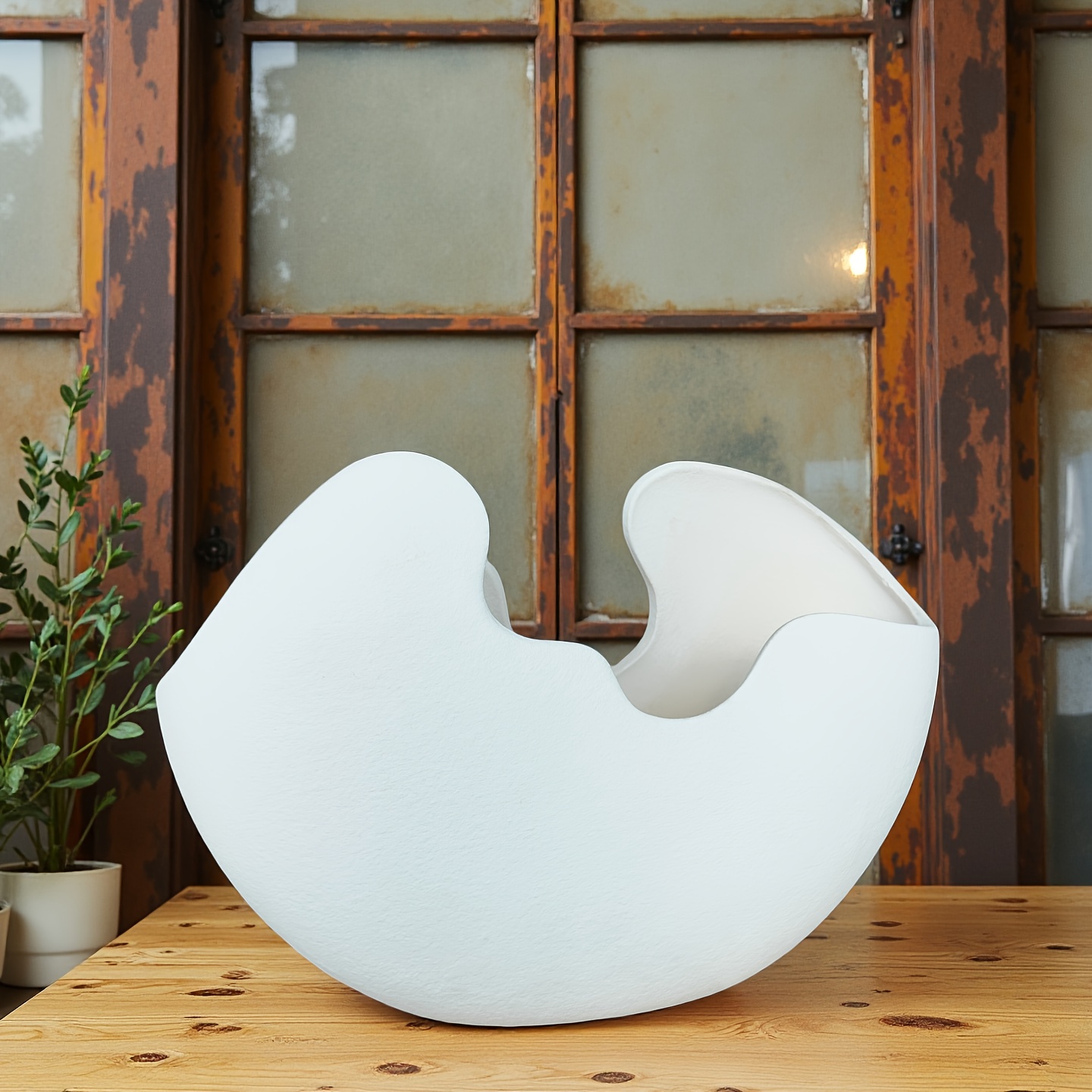 A Set of Two Ceramic Decorative Vases, Pure White in Two Sizes, Suitable for Tabletop Decoration, Home Decor, Office Decor, Wedding Venue Decoration, Party Decoration, Holiday Gifts, And Birthday Presents