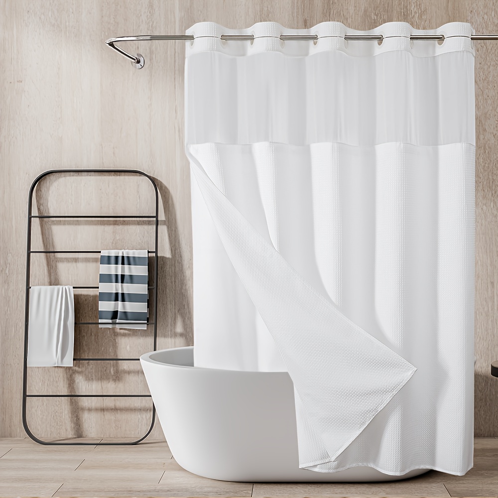 TEMU Rideau de douche épaissi 120 g/m² à double couche en gaufrée pour de bain et cloisons d'hôtel