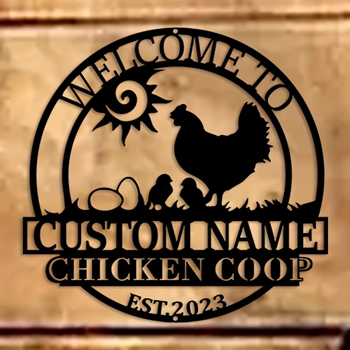 

Personalized Vintage Chicken Coop Metal Sign - Wall Hanging Custom Family Name Plaque, Multipurpose Farm Decor, No Electricity Needed