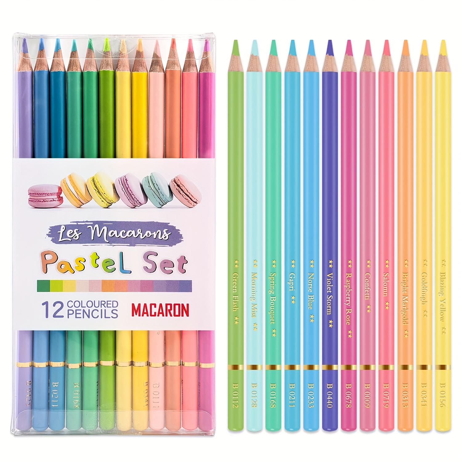 Brutfuner 12/24-color Macaron Colored Pencil Set, Ideal For Professional Art Use
