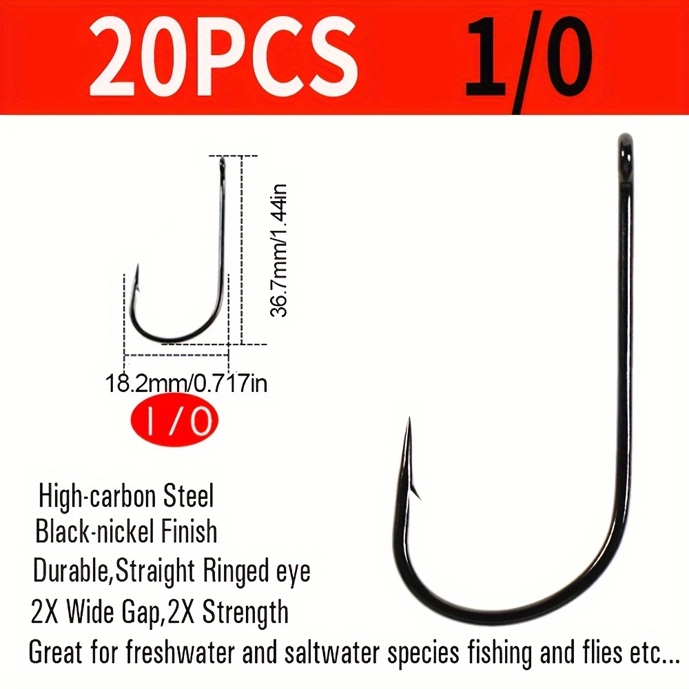 10 20pcs 1 0 6 0 streamer hook short shank wide - Temu