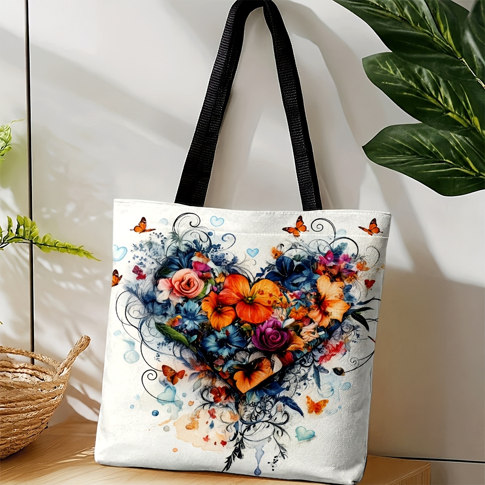 TEMU Bolso Tote de con Estampado Floral y de Mariposas de