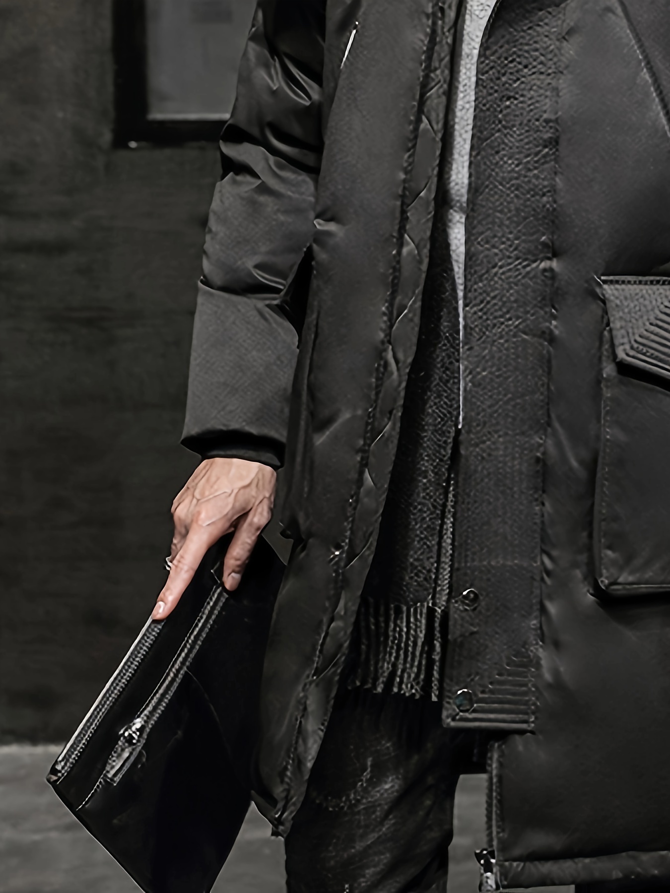 Trench Coat Big Fur Hood Coat Mens Men's Winter Jacket Large Fur