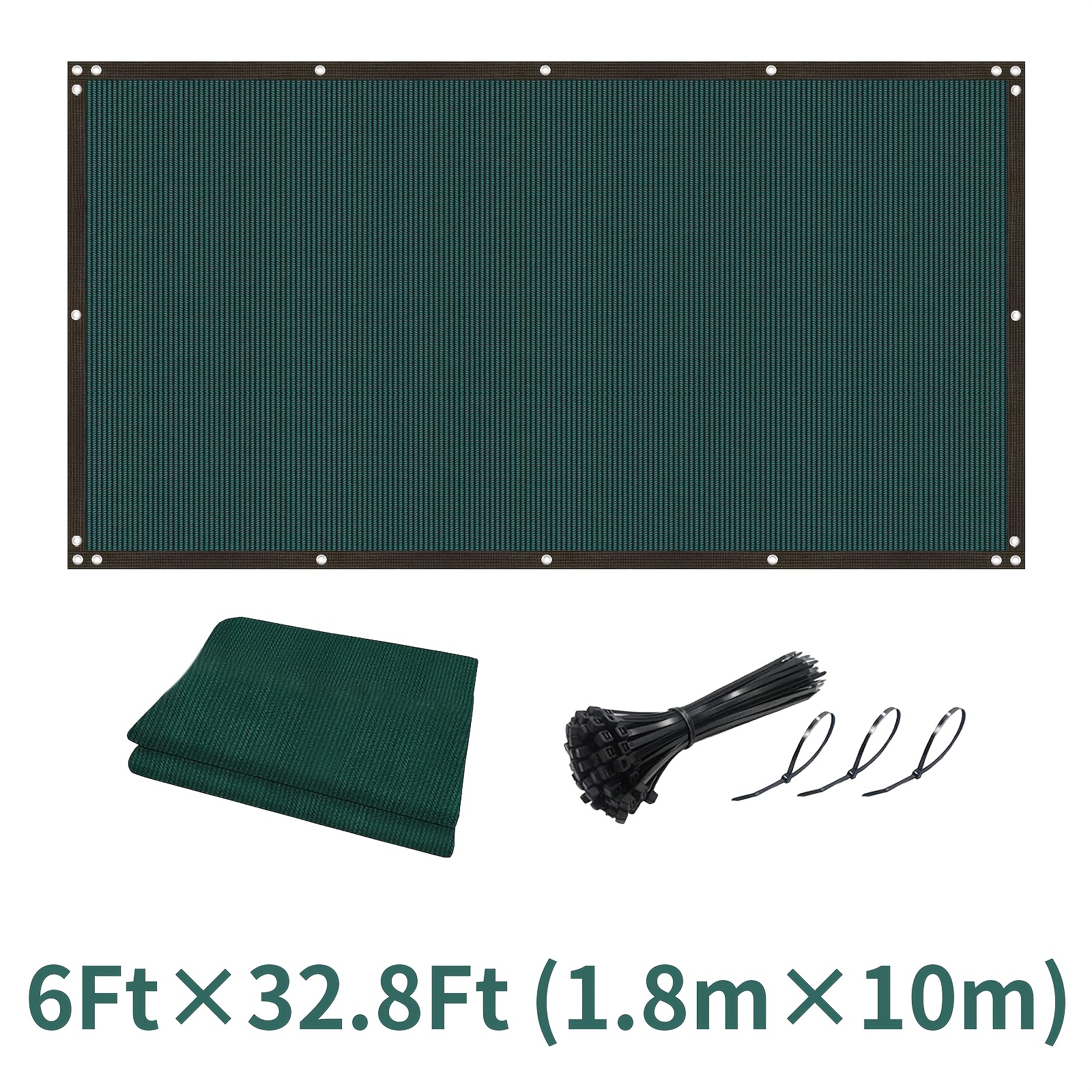 Image of 1pc, Privacy Fence Screen Heavy Windproof Glass Fence Net Fabric Sunshade Cover, Suitable For Outdoor Walls Gardens Courtyards Swimming Pools Decks, Brown Car Line, With Mesh, Dark Green