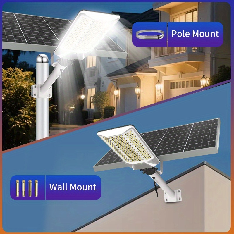 Solar ultra-bright curved surface street lamp, 18000mAh outdoor solar lamp with remote control, suitable for parking lots, commercial parking lots, school basketball courts, roadsides, courtyards, flowers, villas, outdoor solar lamps,  Stylish
