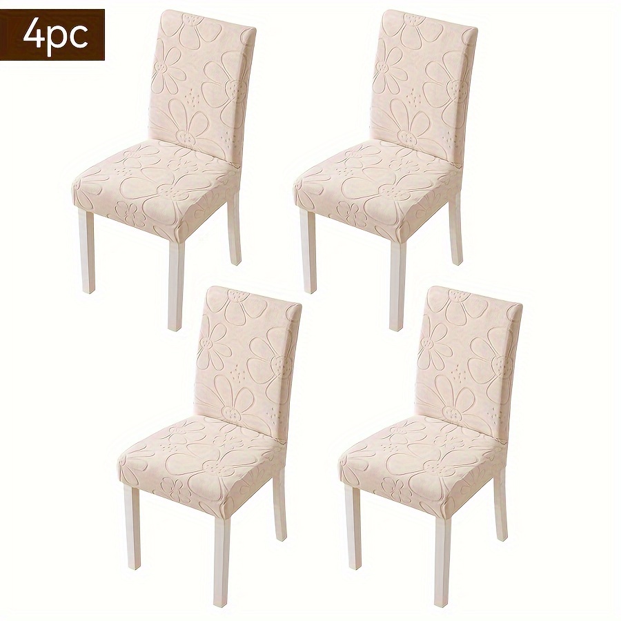 Open 4/6/8pcs Dining Chair Covers Suitable For Restaurants, Elastic Jacquard Dining Chair Covers Are Removable And Washable, Suitable For Kitchen, Party, Hotel, Decoration