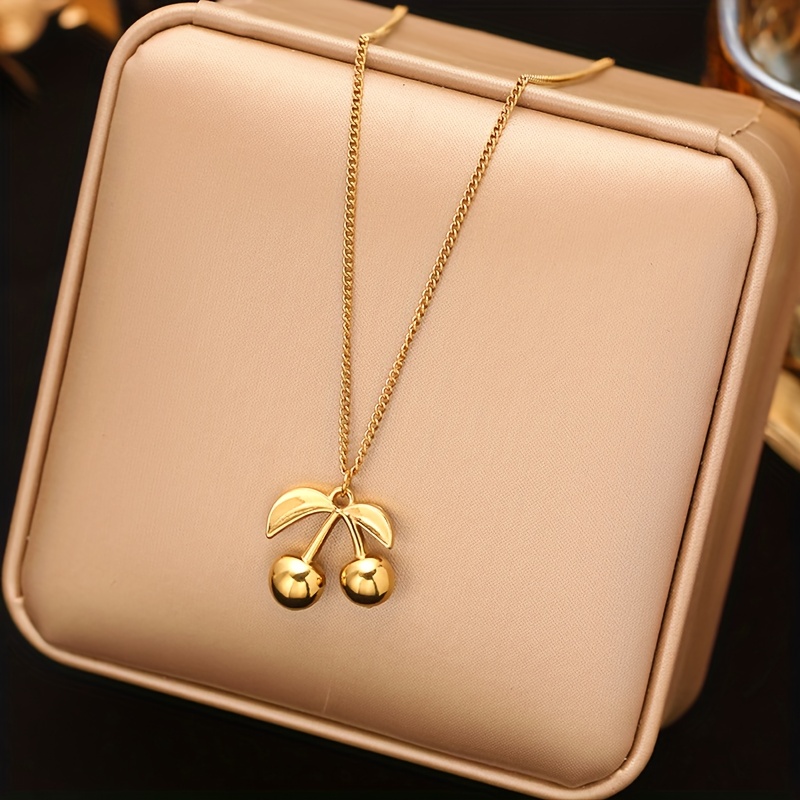 TEMU Collar con colgante de de 1 pieza, de metal de acero inoxidable color dorado para mujer, chapado en PVD de 18K, impermeable, joyería de moda,