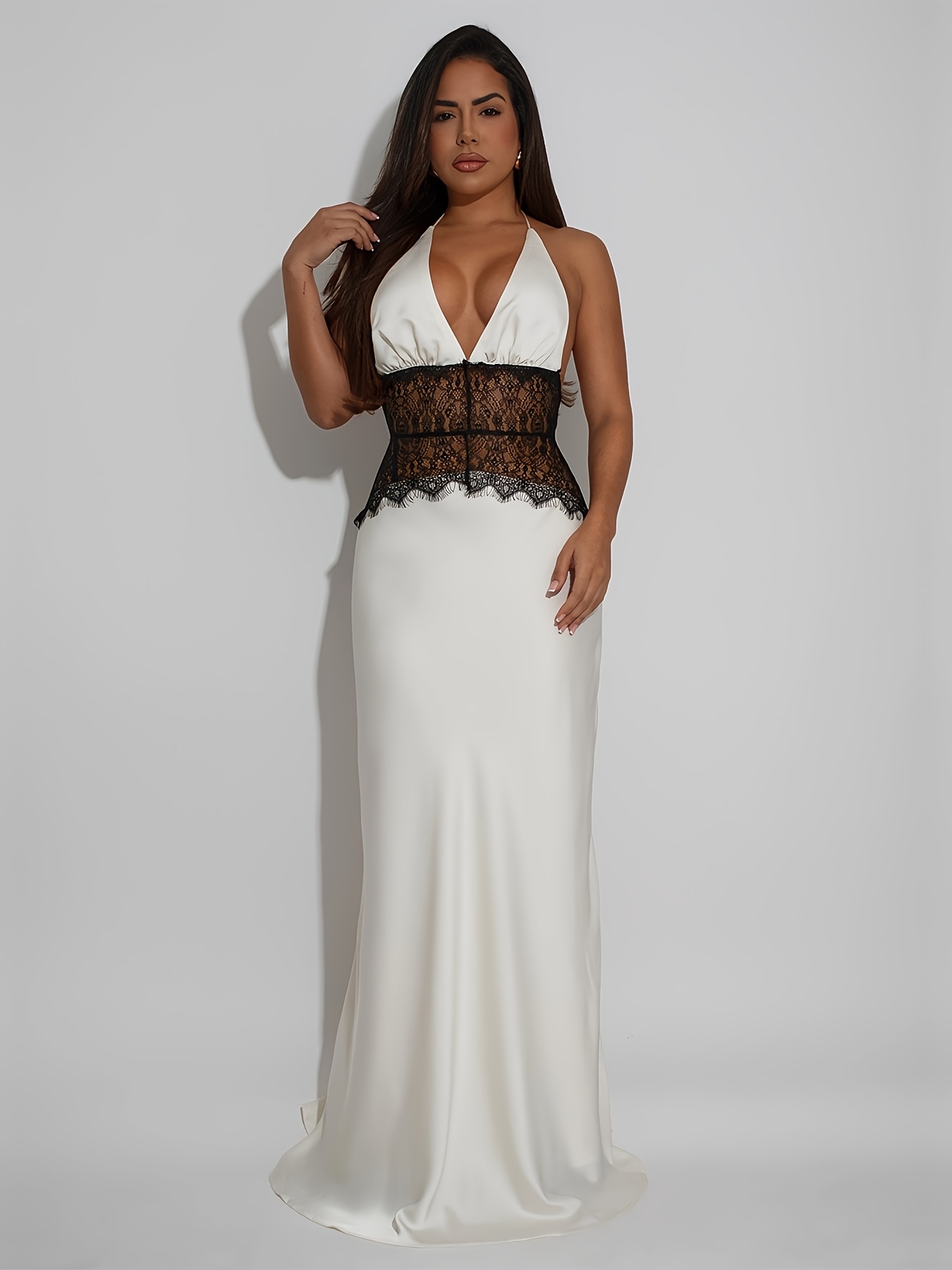 evening dresses sweden Sexy High Slit Black Open Back Prom Dresses, Long Black Evening Gown –  Demodresses