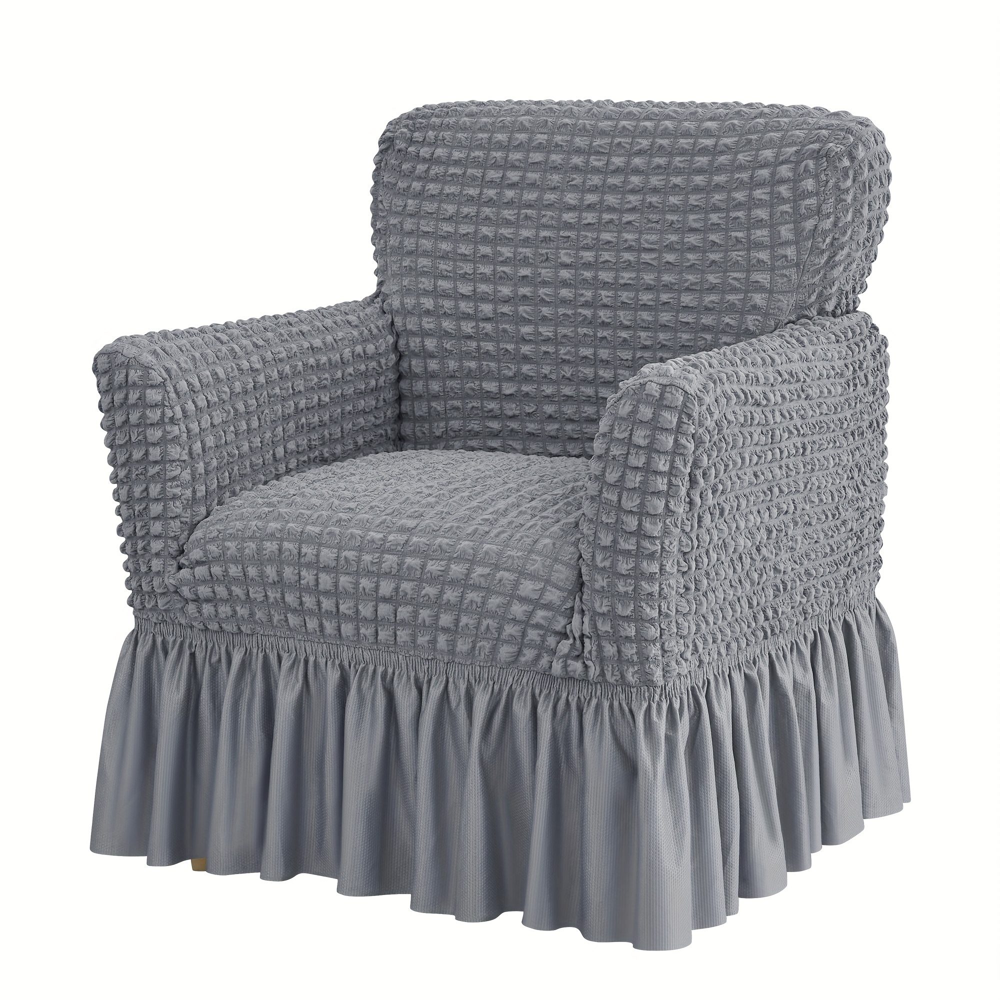 TEMU 1pc Falda Elástica de Hilaza de para , Cubierta de Decoración para Sofá Individual Pequeño, Cubierta de Sofá Lavable a Máquina, Fácil de