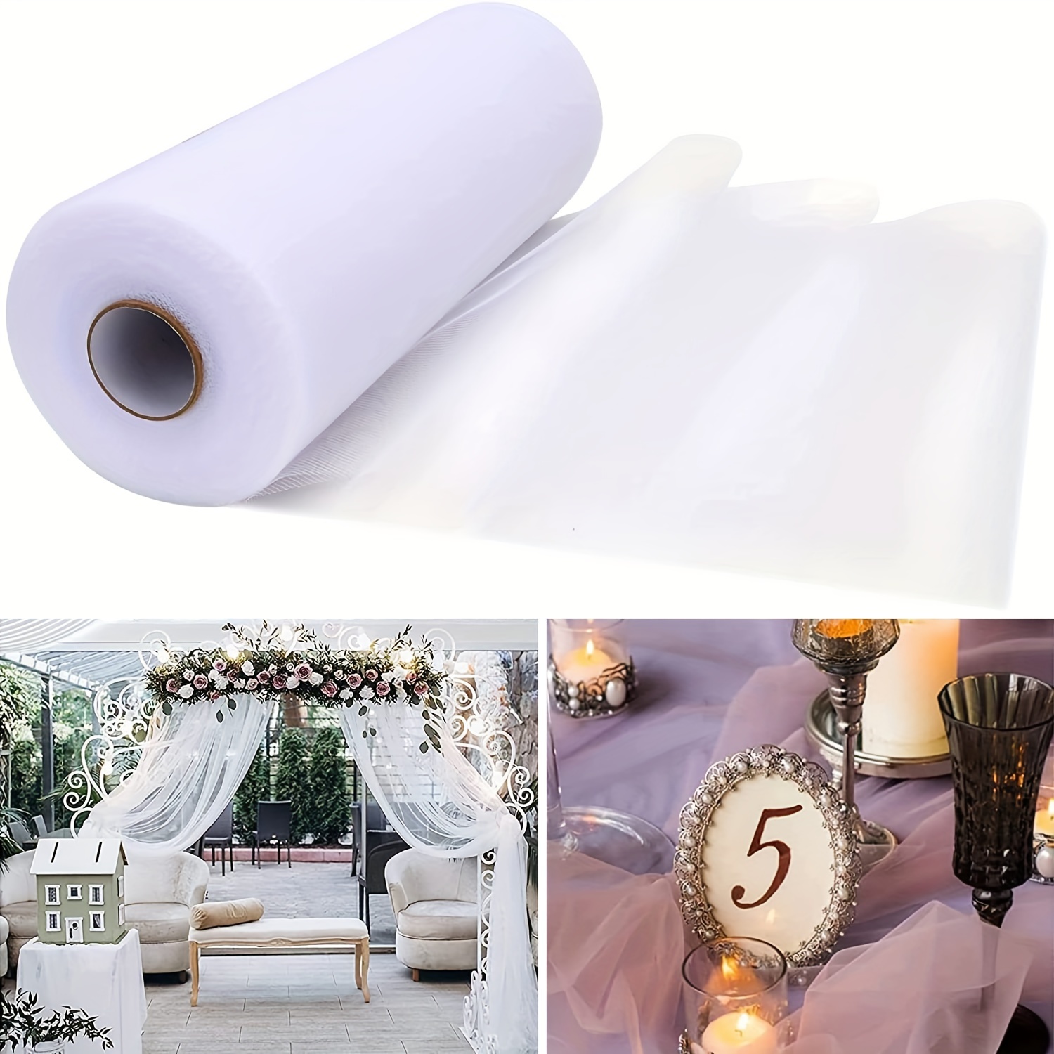 Tulle Roll 30 Cm X 30 Ft Wedding Tulle Tablecloth Decoration 100 Yards Tulle Ribbon Roll White Tulle Fabric Suitable For Ballet Skirt Wedding Table Decoration