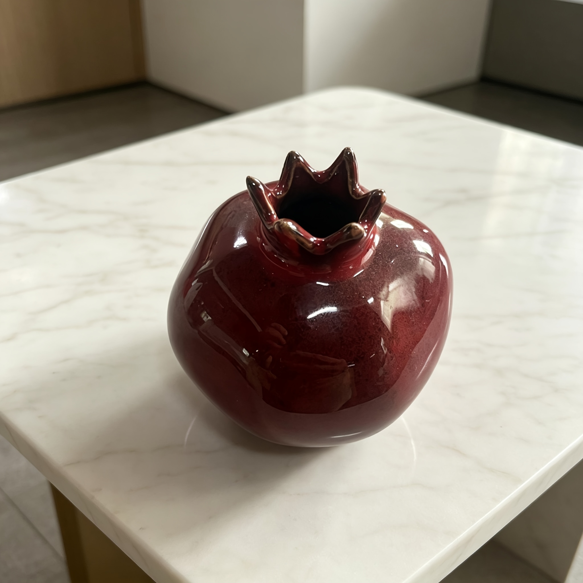 TEMU Vase moderne en céramique rouge , artisanat, salon, maison, garde-manger à vin, meuble TV, bureau, décoration de maison haut de gamme, cadeau de