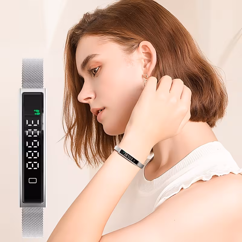 smart bracelet with multiple sports step count elegant stainless steel watch with to take a photo smartwatch lightweight and stylish compatible with cell phones valentines day gift for women Product details 2