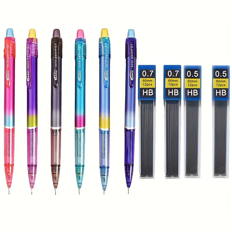 

5pcs/set, High-value Automatic Pencil Learning Office Simple Style No Sharpening And Pressing Pencil, Back To School, School Supplies, Kawaii Stationery, Colors For School, Stationery, Writing Pens